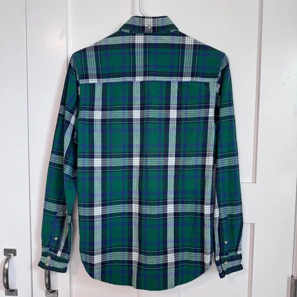 Roper Green Blue Plaid Long Sleeve Shirt Men's Size Small Cowboy Western Cotton - Picture 2 of 8